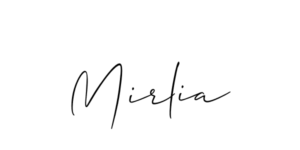 Allison_Script is a professional signature style that is perfect for those who want to add a touch of class to their signature. It is also a great choice for those who want to make their signature more unique. Get Mirlia name to fancy signature for free. Mirlia signature style 2 images and pictures png