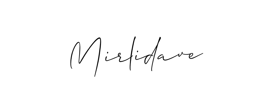 How to make Mirlidave signature? Allison_Script is a professional autograph style. Create handwritten signature for Mirlidave name. Mirlidave signature style 2 images and pictures png