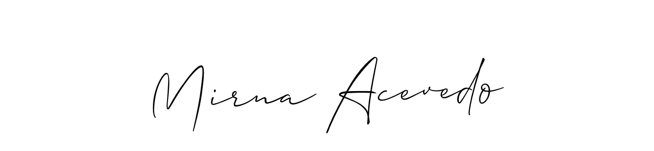 Make a beautiful signature design for name Mirna Acevedo. With this signature (Allison_Script) style, you can create a handwritten signature for free. Mirna Acevedo signature style 2 images and pictures png