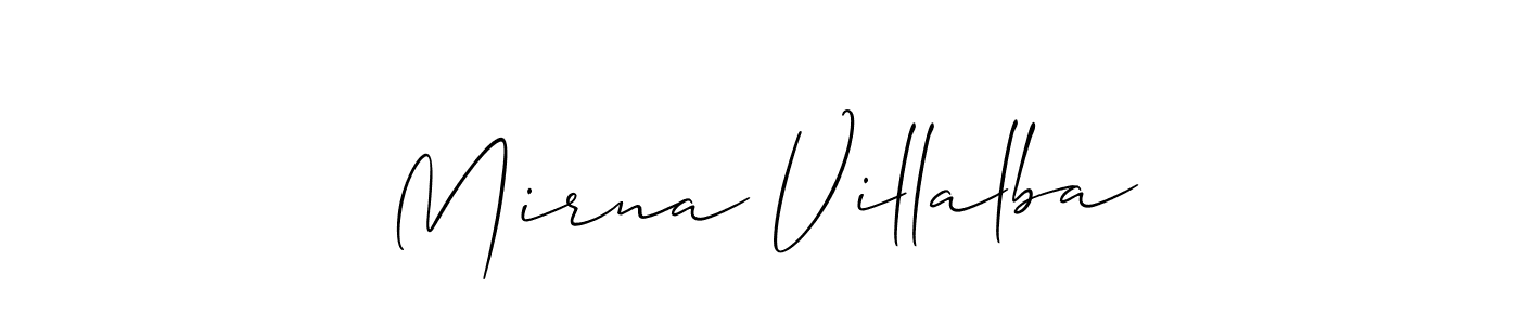 Design your own signature with our free online signature maker. With this signature software, you can create a handwritten (Allison_Script) signature for name Mirna Villalba. Mirna Villalba signature style 2 images and pictures png