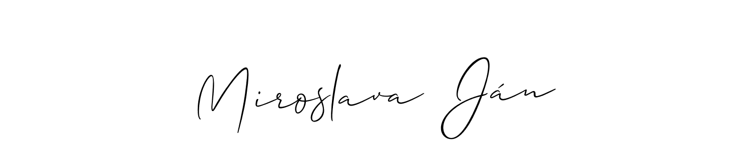 Also You can easily find your signature by using the search form. We will create Miroslava  Ján name handwritten signature images for you free of cost using Allison_Script sign style. Miroslava  Ján signature style 2 images and pictures png