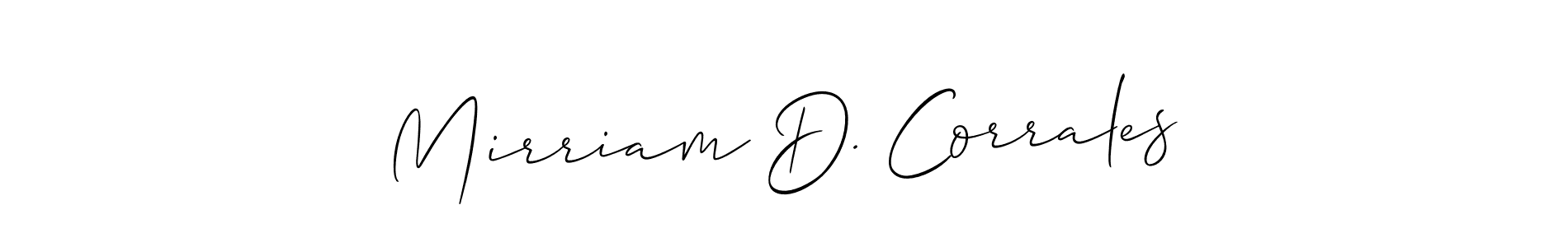 Similarly Allison_Script is the best handwritten signature design. Signature creator online .You can use it as an online autograph creator for name Mirriam D. Corrales. Mirriam D. Corrales signature style 2 images and pictures png