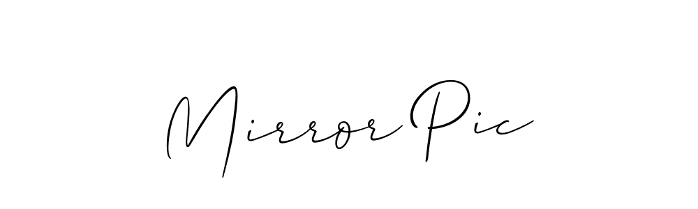 How to Draw Mirror Pic signature style? Allison_Script is a latest design signature styles for name Mirror Pic. Mirror Pic signature style 2 images and pictures png
