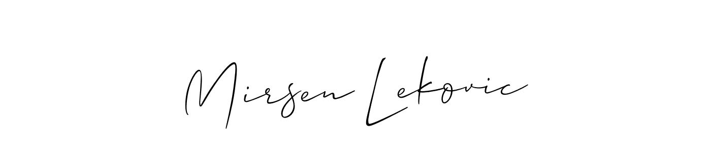 Make a beautiful signature design for name Mirsen Lekovic. With this signature (Allison_Script) style, you can create a handwritten signature for free. Mirsen Lekovic signature style 2 images and pictures png