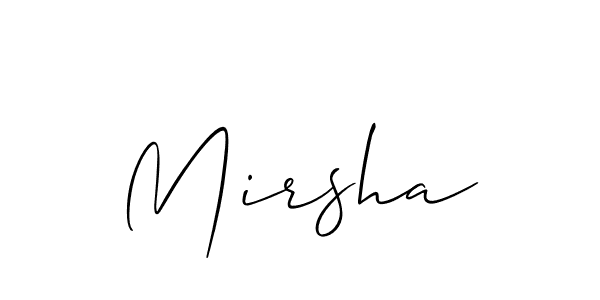 How to make Mirsha signature? Allison_Script is a professional autograph style. Create handwritten signature for Mirsha name. Mirsha signature style 2 images and pictures png