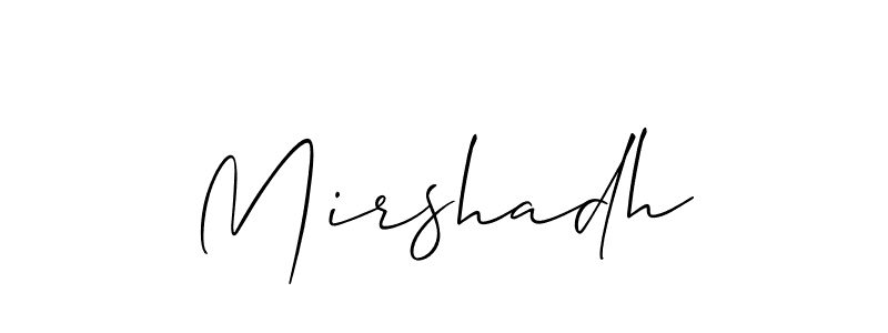 How to make Mirshadh name signature. Use Allison_Script style for creating short signs online. This is the latest handwritten sign. Mirshadh signature style 2 images and pictures png