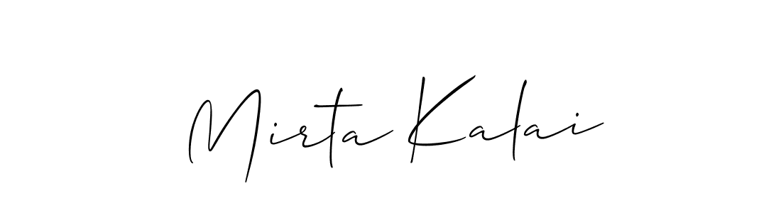 Similarly Allison_Script is the best handwritten signature design. Signature creator online .You can use it as an online autograph creator for name Mirta Kalai. Mirta Kalai signature style 2 images and pictures png