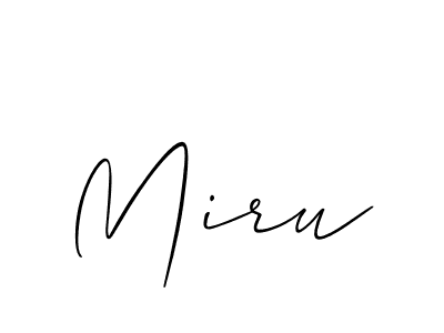 The best way (Allison_Script) to make a short signature is to pick only two or three words in your name. The name Miru include a total of six letters. For converting this name. Miru signature style 2 images and pictures png