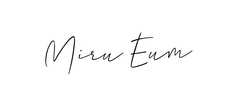 Allison_Script is a professional signature style that is perfect for those who want to add a touch of class to their signature. It is also a great choice for those who want to make their signature more unique. Get Miru Eum name to fancy signature for free. Miru Eum signature style 2 images and pictures png