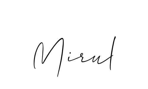 Also we have Mirul name is the best signature style. Create professional handwritten signature collection using Allison_Script autograph style. Mirul signature style 2 images and pictures png