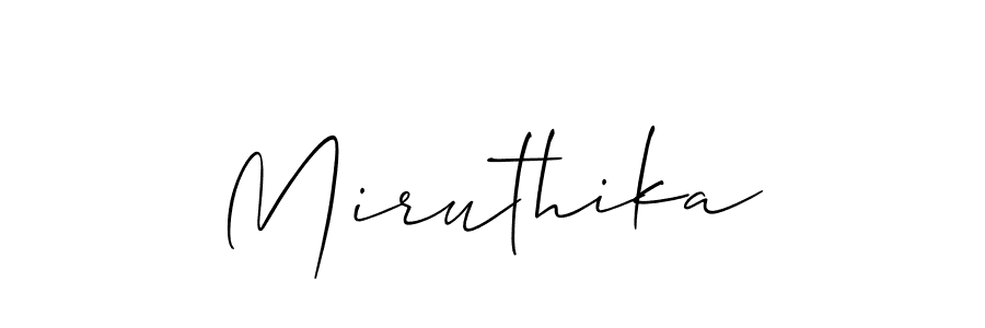 It looks lik you need a new signature style for name Miruthika. Design unique handwritten (Allison_Script) signature with our free signature maker in just a few clicks. Miruthika signature style 2 images and pictures png