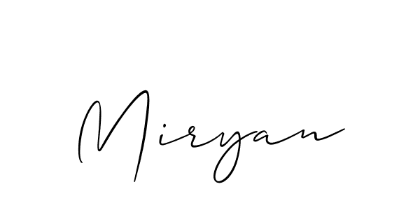 How to make Miryan signature? Allison_Script is a professional autograph style. Create handwritten signature for Miryan name. Miryan signature style 2 images and pictures png