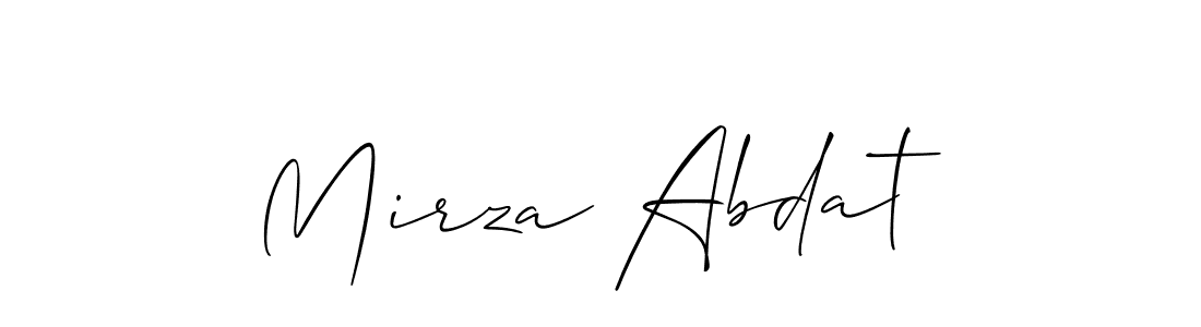 Make a short Mirza Abdat signature style. Manage your documents anywhere anytime using Allison_Script. Create and add eSignatures, submit forms, share and send files easily. Mirza Abdat signature style 2 images and pictures png