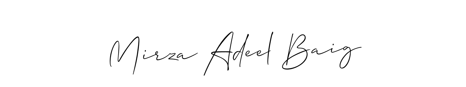 Similarly Allison_Script is the best handwritten signature design. Signature creator online .You can use it as an online autograph creator for name Mirza Adeel Baig. Mirza Adeel Baig signature style 2 images and pictures png