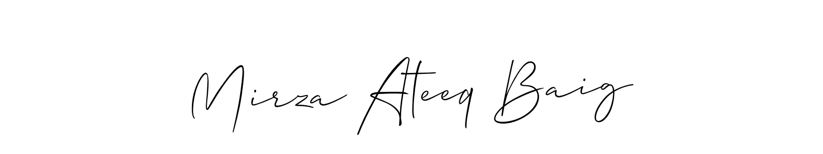 See photos of Mirza Ateeq Baig official signature by Spectra . Check more albums & portfolios. Read reviews & check more about Allison_Script font. Mirza Ateeq Baig signature style 2 images and pictures png