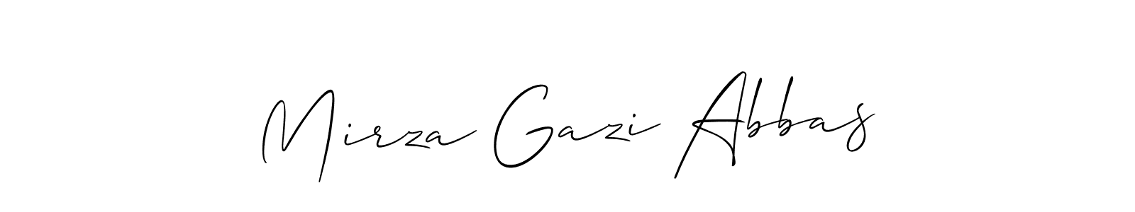 Use a signature maker to create a handwritten signature online. With this signature software, you can design (Allison_Script) your own signature for name Mirza Gazi Abbas. Mirza Gazi Abbas signature style 2 images and pictures png