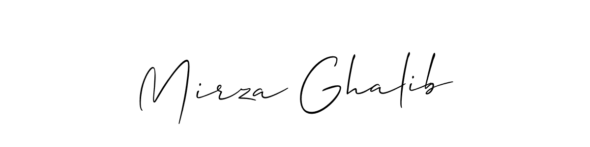 Use a signature maker to create a handwritten signature online. With this signature software, you can design (Allison_Script) your own signature for name Mirza Ghalib. Mirza Ghalib signature style 2 images and pictures png