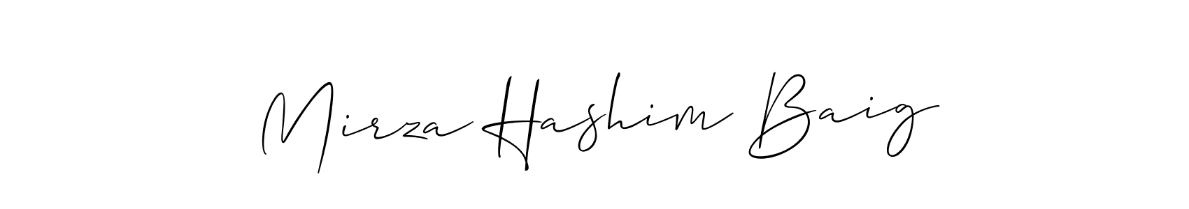 Similarly Allison_Script is the best handwritten signature design. Signature creator online .You can use it as an online autograph creator for name Mirza Hashim Baig. Mirza Hashim Baig signature style 2 images and pictures png