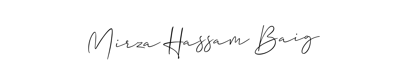 It looks lik you need a new signature style for name Mirza Hassam Baig. Design unique handwritten (Allison_Script) signature with our free signature maker in just a few clicks. Mirza Hassam Baig signature style 2 images and pictures png