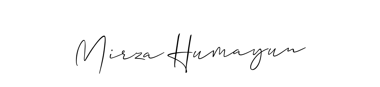 Make a beautiful signature design for name Mirza Humayun. With this signature (Allison_Script) style, you can create a handwritten signature for free. Mirza Humayun signature style 2 images and pictures png