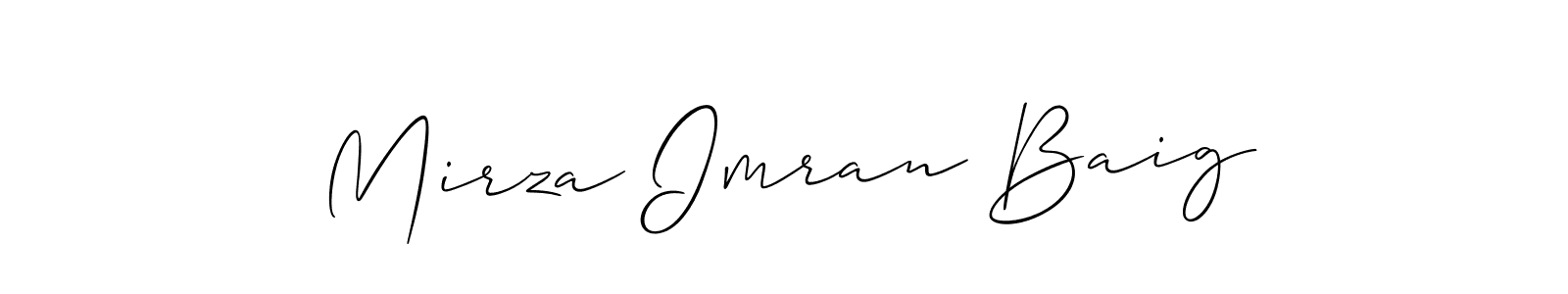 Make a beautiful signature design for name Mirza Imran Baig. With this signature (Allison_Script) style, you can create a handwritten signature for free. Mirza Imran Baig signature style 2 images and pictures png