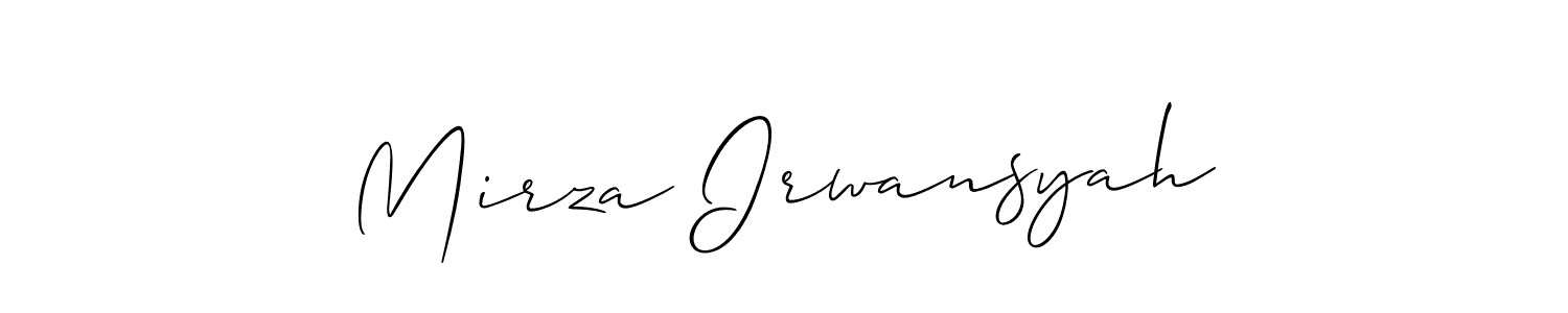 Mirza Irwansyah stylish signature style. Best Handwritten Sign (Allison_Script) for my name. Handwritten Signature Collection Ideas for my name Mirza Irwansyah. Mirza Irwansyah signature style 2 images and pictures png