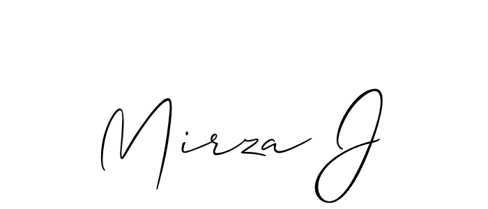 Mirza J stylish signature style. Best Handwritten Sign (Allison_Script) for my name. Handwritten Signature Collection Ideas for my name Mirza J. Mirza J signature style 2 images and pictures png