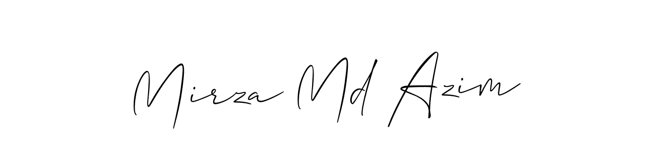 How to make Mirza Md Azim signature? Allison_Script is a professional autograph style. Create handwritten signature for Mirza Md Azim name. Mirza Md Azim signature style 2 images and pictures png