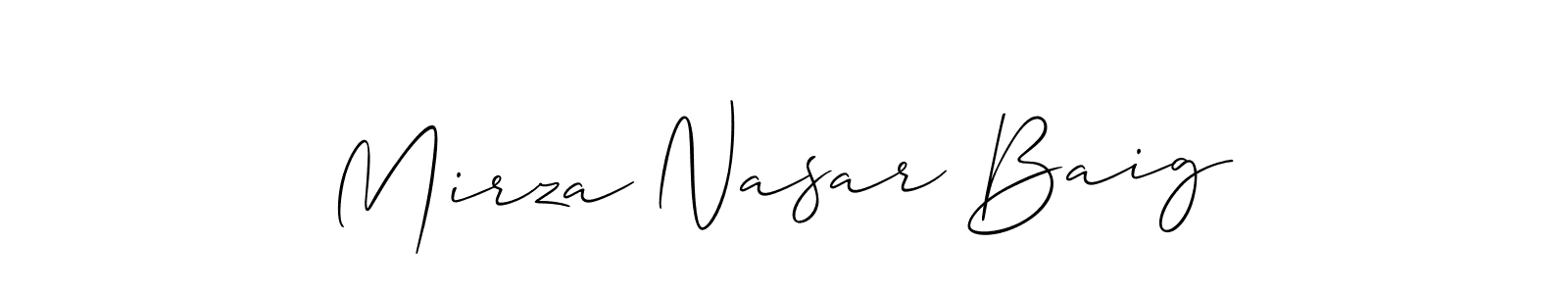 See photos of Mirza Nasar Baig official signature by Spectra . Check more albums & portfolios. Read reviews & check more about Allison_Script font. Mirza Nasar Baig signature style 2 images and pictures png