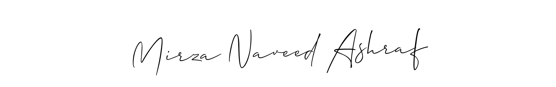 How to make Mirza Naveed Ashraf name signature. Use Allison_Script style for creating short signs online. This is the latest handwritten sign. Mirza Naveed Ashraf signature style 2 images and pictures png