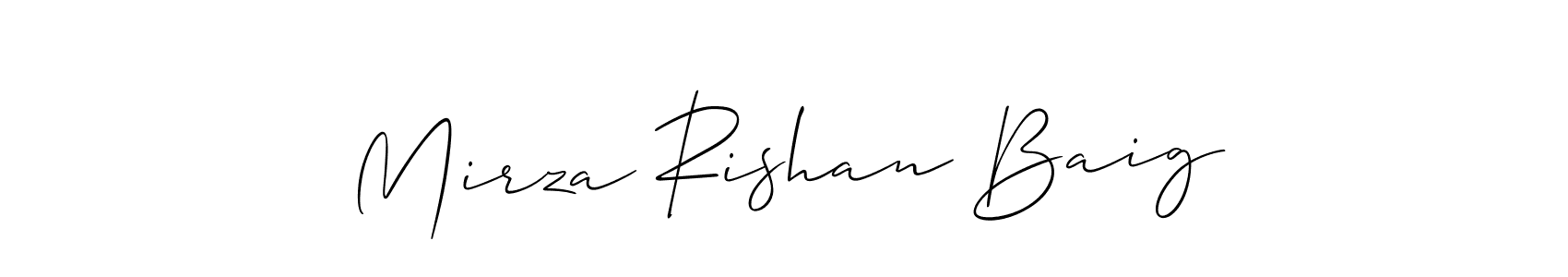 Also You can easily find your signature by using the search form. We will create Mirza Rishan Baig name handwritten signature images for you free of cost using Allison_Script sign style. Mirza Rishan Baig signature style 2 images and pictures png