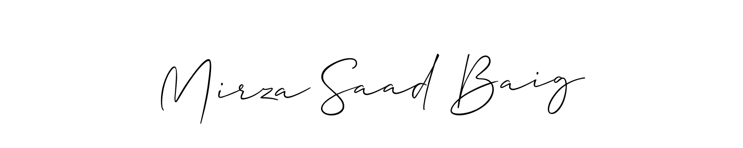 It looks lik you need a new signature style for name Mirza Saad Baig. Design unique handwritten (Allison_Script) signature with our free signature maker in just a few clicks. Mirza Saad Baig signature style 2 images and pictures png