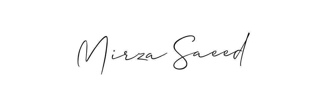 Mirza Saeed stylish signature style. Best Handwritten Sign (Allison_Script) for my name. Handwritten Signature Collection Ideas for my name Mirza Saeed. Mirza Saeed signature style 2 images and pictures png