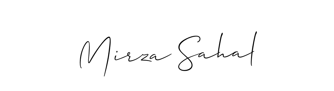 Also You can easily find your signature by using the search form. We will create Mirza Sahal name handwritten signature images for you free of cost using Allison_Script sign style. Mirza Sahal signature style 2 images and pictures png