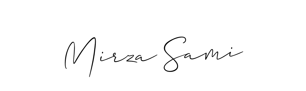 Use a signature maker to create a handwritten signature online. With this signature software, you can design (Allison_Script) your own signature for name Mirza Sami. Mirza Sami signature style 2 images and pictures png