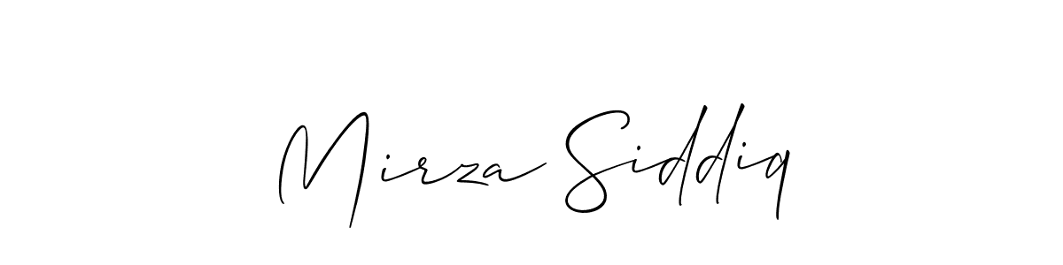 How to make Mirza Siddiq signature? Allison_Script is a professional autograph style. Create handwritten signature for Mirza Siddiq name. Mirza Siddiq signature style 2 images and pictures png