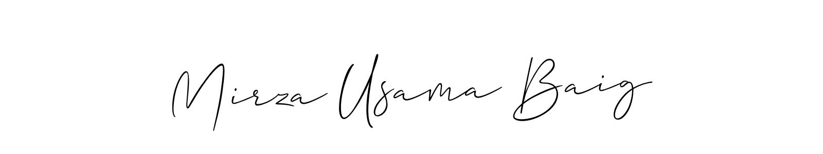 Design your own signature with our free online signature maker. With this signature software, you can create a handwritten (Allison_Script) signature for name Mirza Usama Baig. Mirza Usama Baig signature style 2 images and pictures png