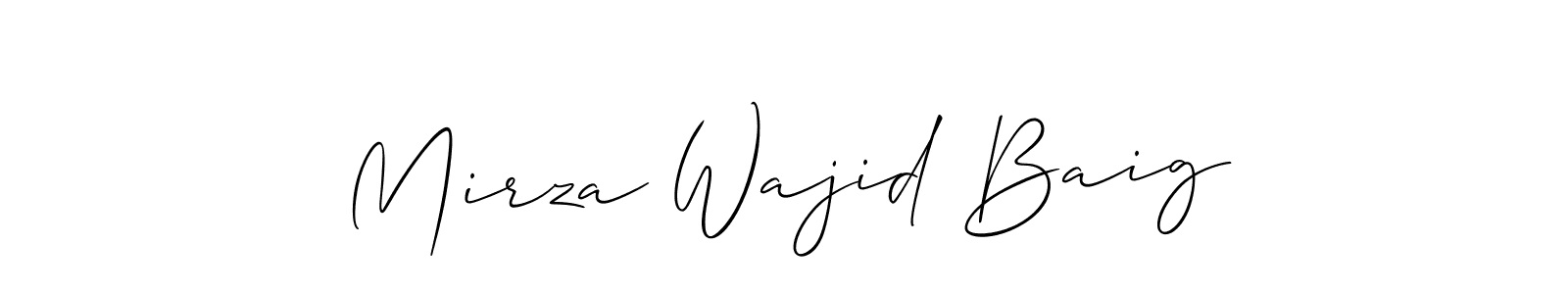 if you are searching for the best signature style for your name Mirza Wajid Baig. so please give up your signature search. here we have designed multiple signature styles  using Allison_Script. Mirza Wajid Baig signature style 2 images and pictures png