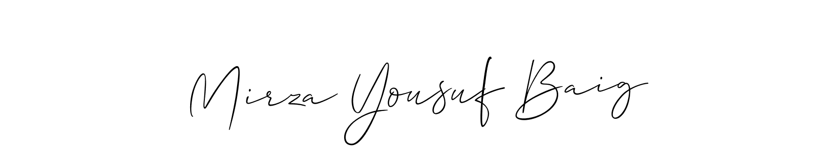 Design your own signature with our free online signature maker. With this signature software, you can create a handwritten (Allison_Script) signature for name Mirza Yousuf Baig. Mirza Yousuf Baig signature style 2 images and pictures png