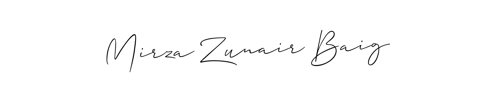 This is the best signature style for the Mirza Zunair Baig name. Also you like these signature font (Allison_Script). Mix name signature. Mirza Zunair Baig signature style 2 images and pictures png