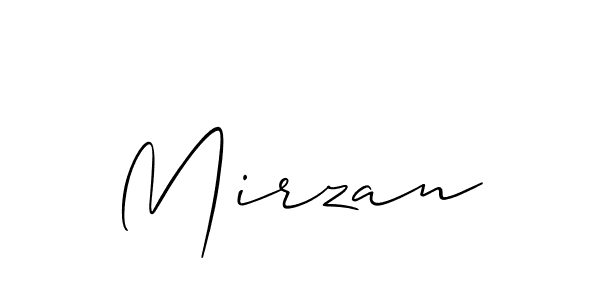 How to make Mirzan signature? Allison_Script is a professional autograph style. Create handwritten signature for Mirzan name. Mirzan signature style 2 images and pictures png