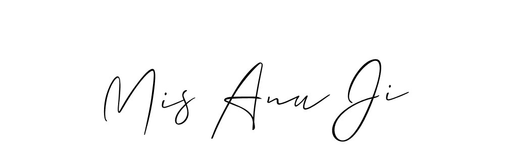 Create a beautiful signature design for name Mis Anu Ji. With this signature (Allison_Script) fonts, you can make a handwritten signature for free. Mis Anu Ji signature style 2 images and pictures png