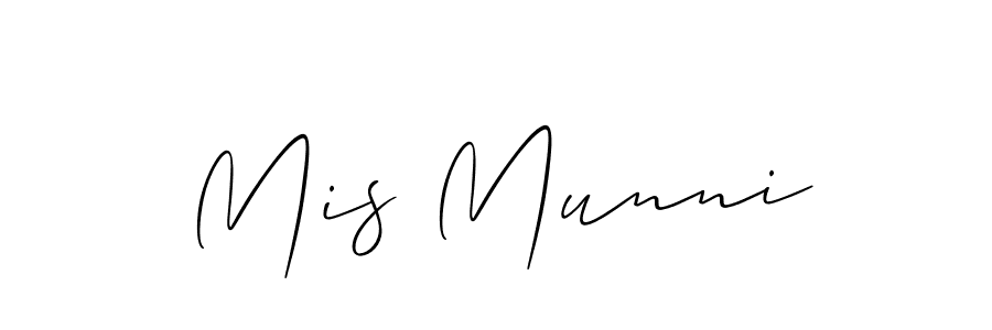 Make a beautiful signature design for name Mis Munni. With this signature (Allison_Script) style, you can create a handwritten signature for free. Mis Munni signature style 2 images and pictures png