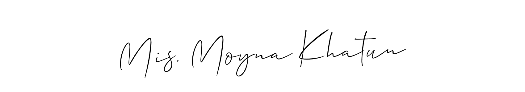 Create a beautiful signature design for name Mis. Moyna Khatun. With this signature (Allison_Script) fonts, you can make a handwritten signature for free. Mis. Moyna Khatun signature style 2 images and pictures png