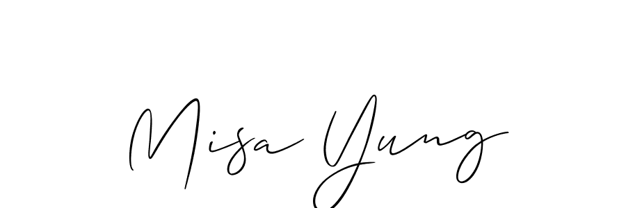 Allison_Script is a professional signature style that is perfect for those who want to add a touch of class to their signature. It is also a great choice for those who want to make their signature more unique. Get Misa Yung name to fancy signature for free. Misa Yung signature style 2 images and pictures png