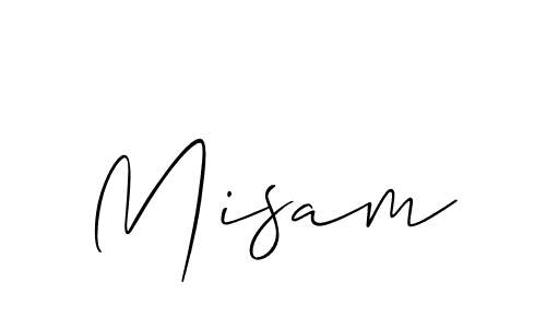 Use a signature maker to create a handwritten signature online. With this signature software, you can design (Allison_Script) your own signature for name Misam. Misam signature style 2 images and pictures png