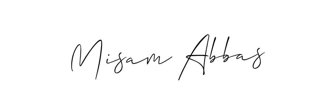 Create a beautiful signature design for name Misam Abbas. With this signature (Allison_Script) fonts, you can make a handwritten signature for free. Misam Abbas signature style 2 images and pictures png