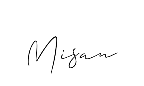Make a beautiful signature design for name Misan. With this signature (Allison_Script) style, you can create a handwritten signature for free. Misan signature style 2 images and pictures png