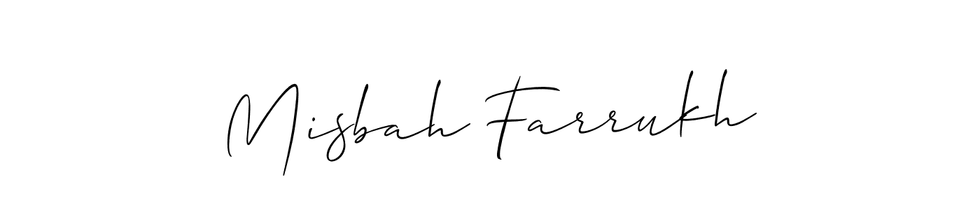 How to Draw Misbah Farrukh signature style? Allison_Script is a latest design signature styles for name Misbah Farrukh. Misbah Farrukh signature style 2 images and pictures png