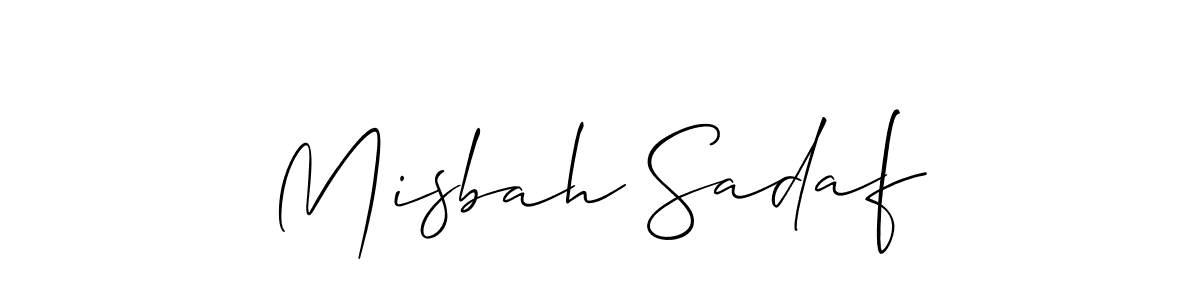 Make a beautiful signature design for name Misbah Sadaf. With this signature (Allison_Script) style, you can create a handwritten signature for free. Misbah Sadaf signature style 2 images and pictures png